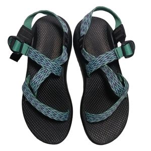 Chaco ZX2 Ecotread Dagger 6 Size 9 Classic Sandal Zig Zap Green Blue Strappy